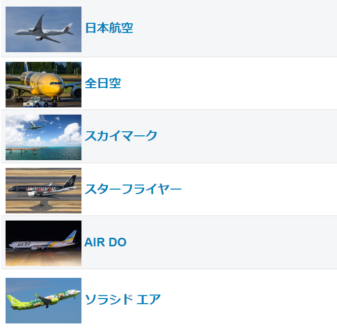 羽田空港で国内線に就航する航空会社